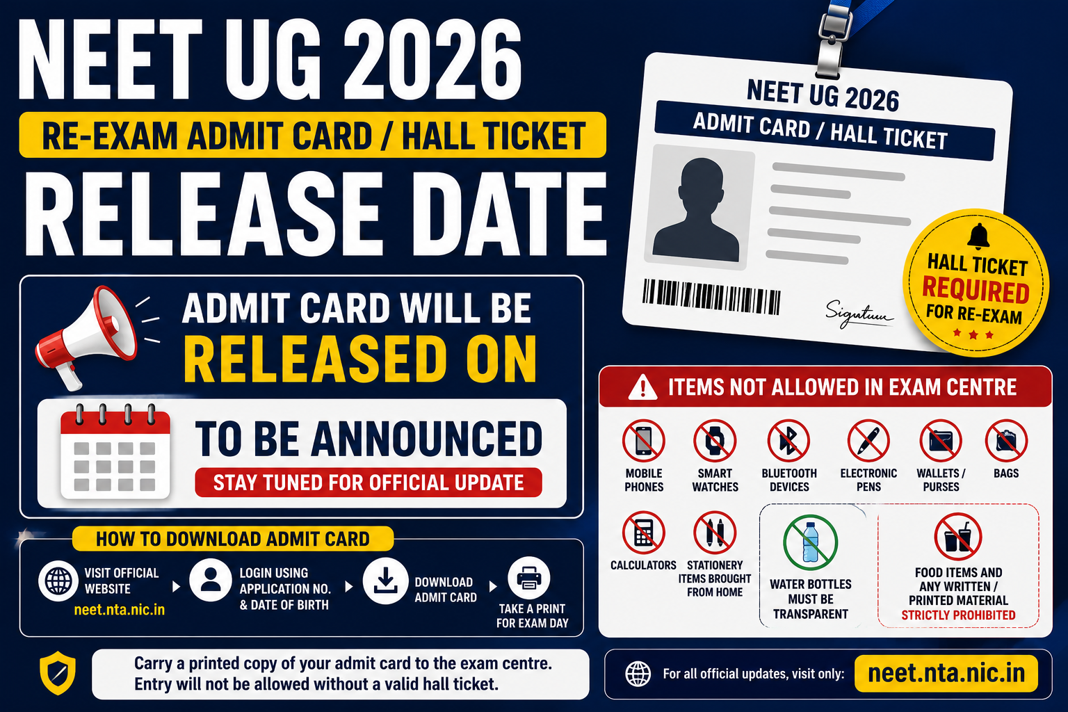 RE-NEET UG Admit Card 2026